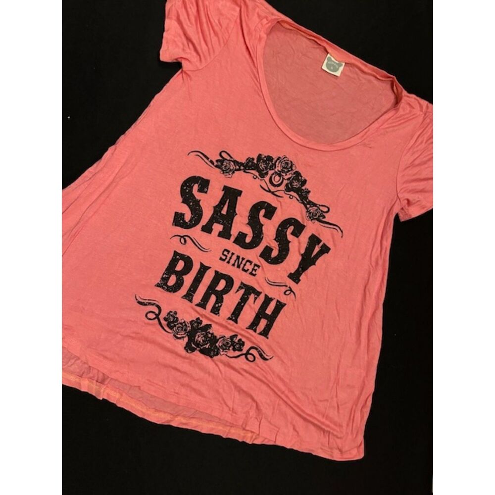 Rose "Sassy Since Birth" Design Shirt  T1437S  Small  NWT Boutique